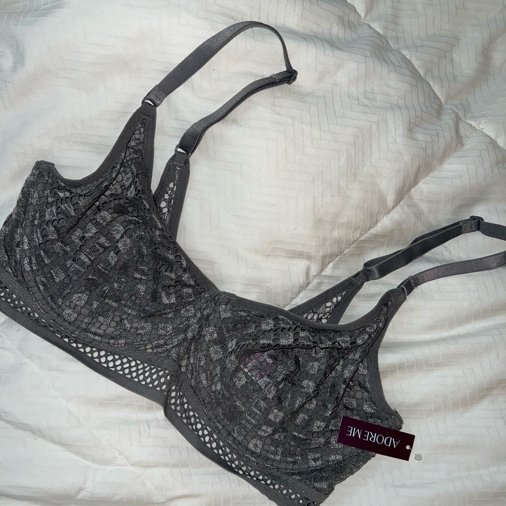 Adore Me Gray Lace Bra